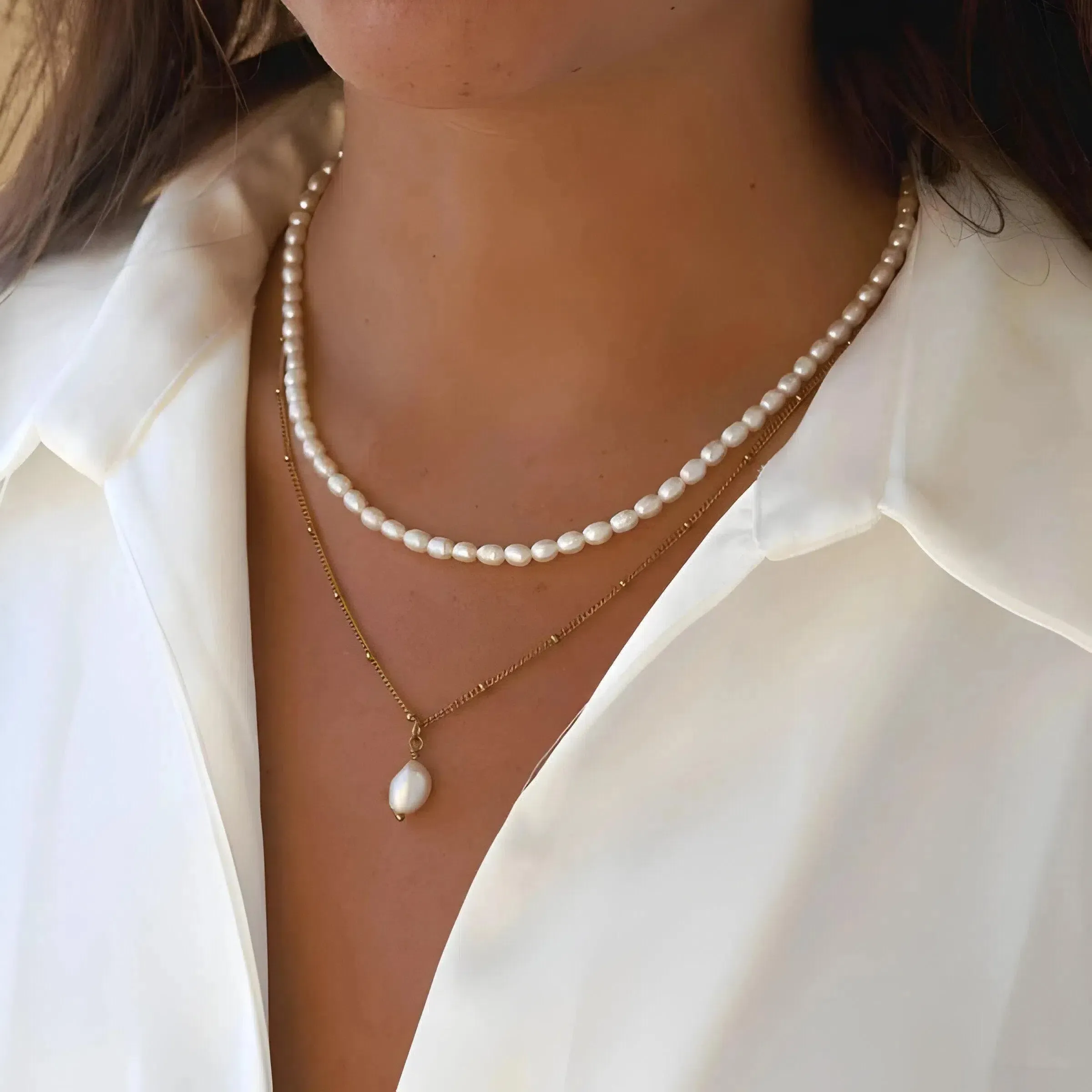 Alohani – Freshwater pearls – Necklace duo
