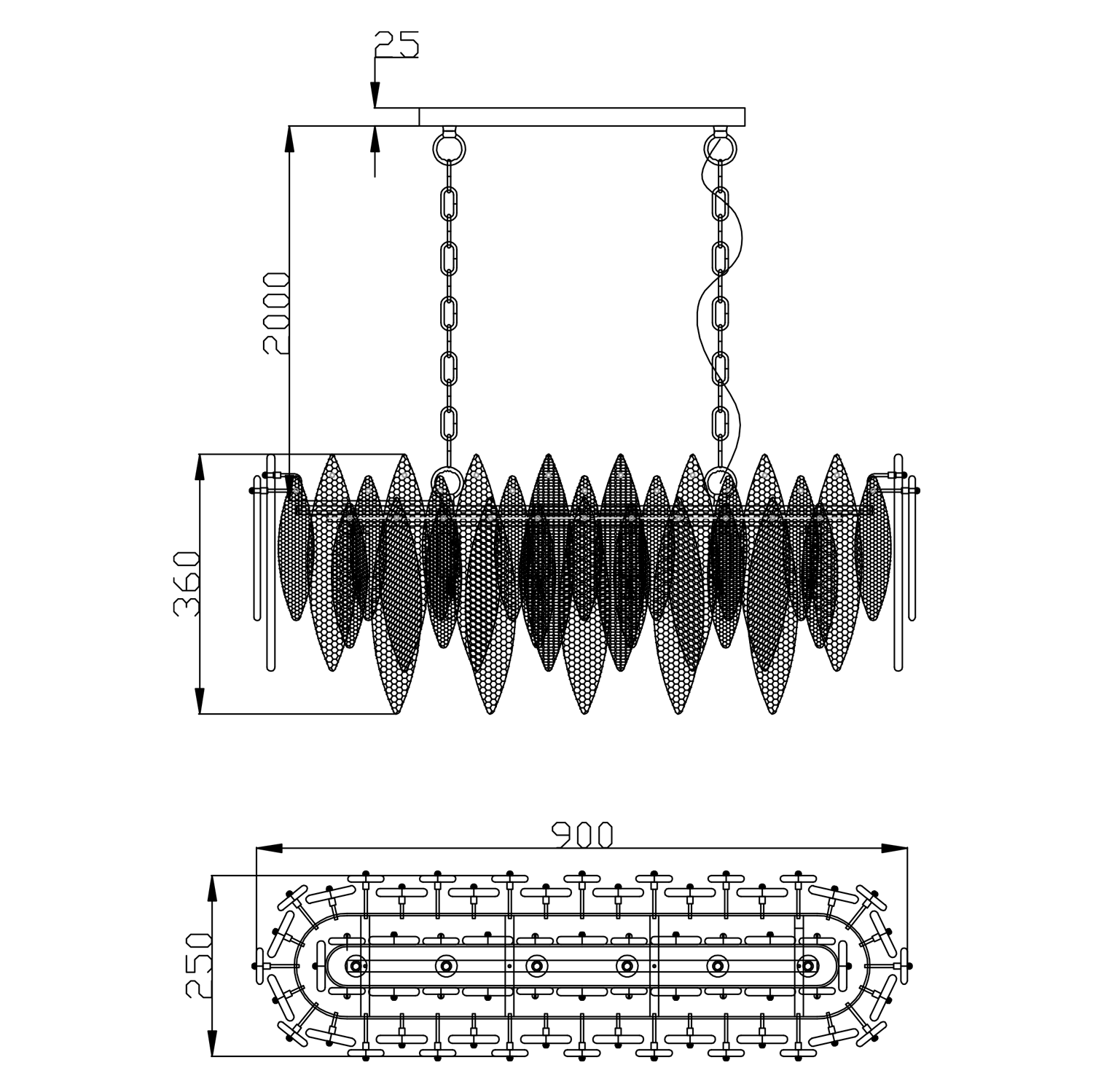 Alora 6 Light Pendant