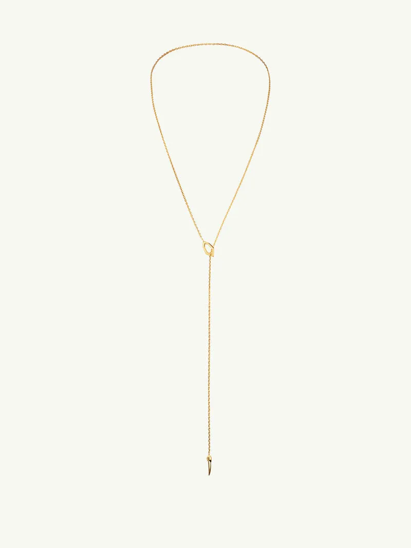 Amanti Hexagon Pendant Lariat Necklace With Pavé-Set Brilliant Diamonds In 18K Yellow Gold