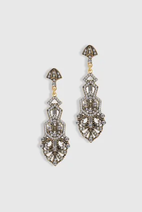 Antique Vintage Crystal Studded Earrings