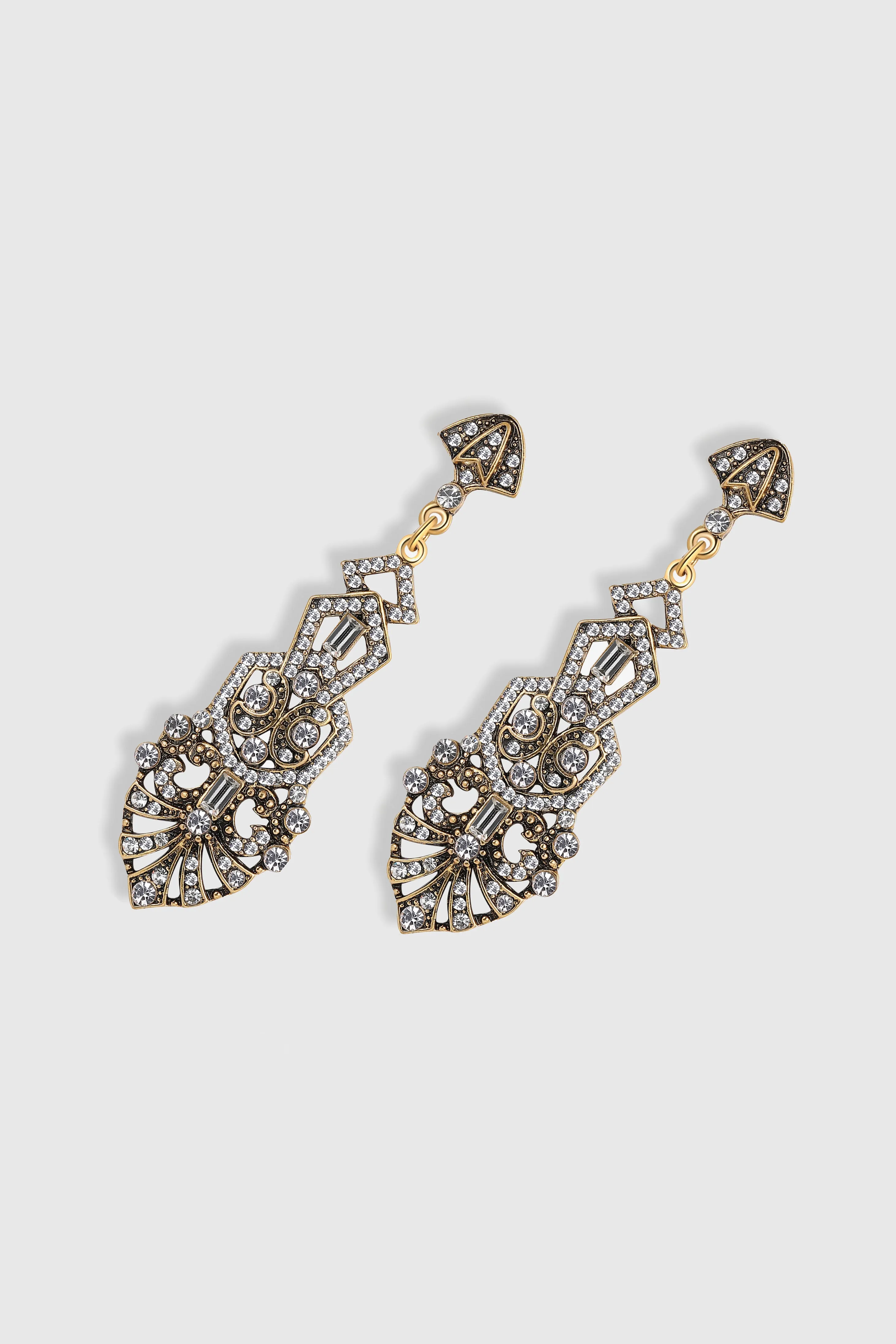 Antique Vintage Crystal Studded Earrings
