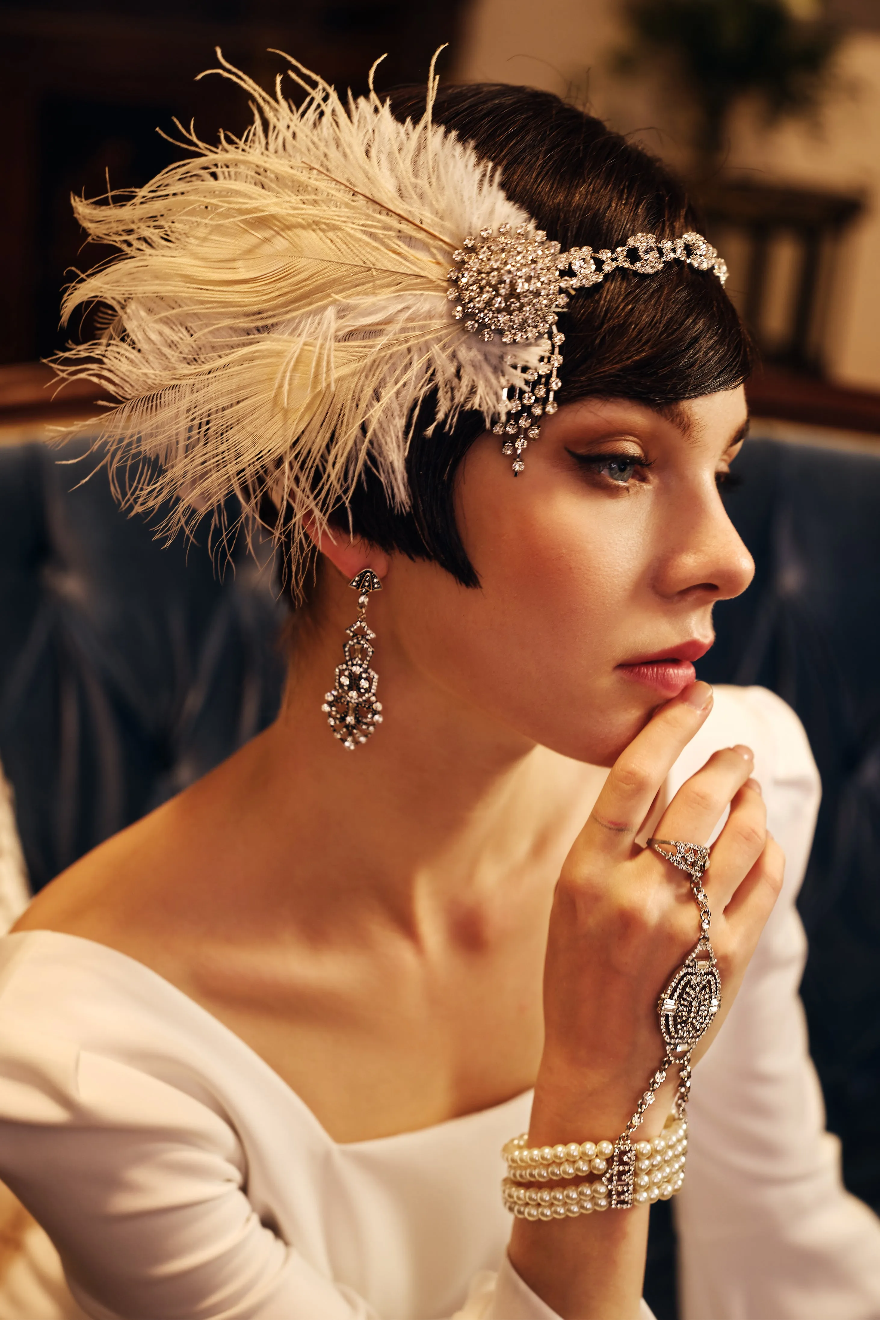 Antique Vintage Crystal Studded Earrings