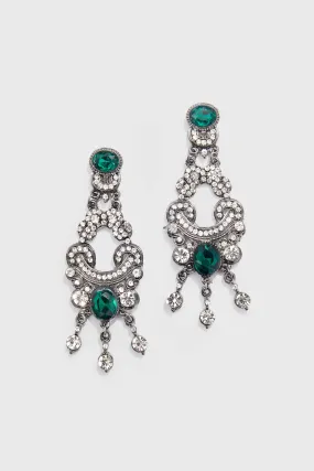 Art Deco Baroque Crystal Dangle Earrings
