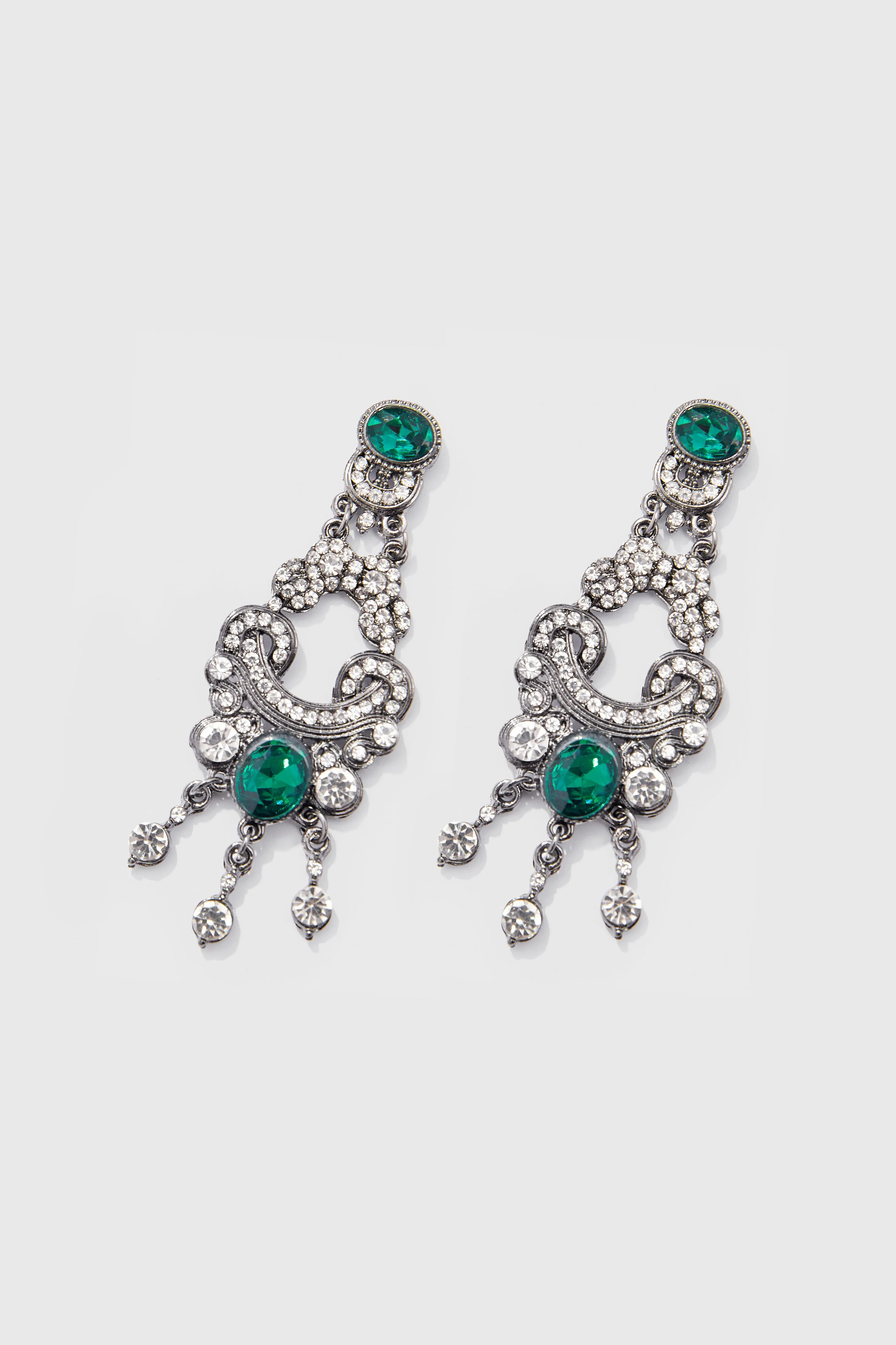 Art Deco Baroque Crystal Dangle Earrings