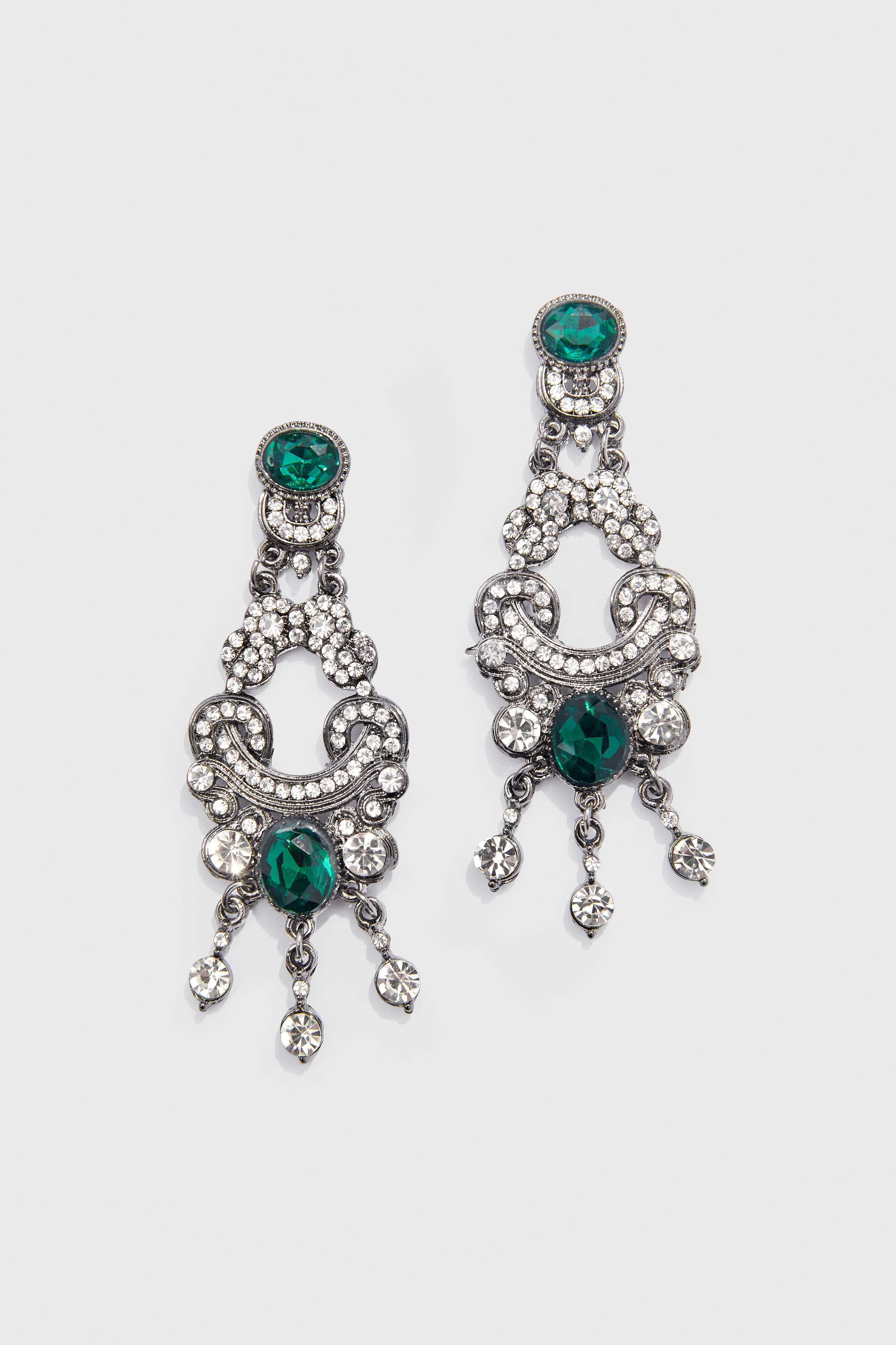 Art Deco Baroque Crystal Dangle Earrings