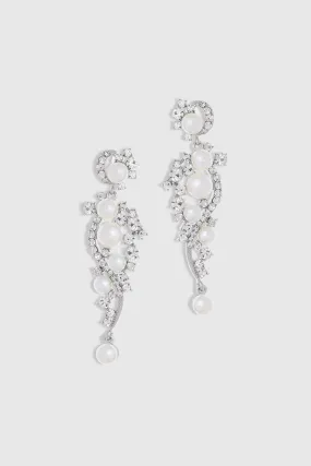 Art Deco Pearl Crystal Earrings