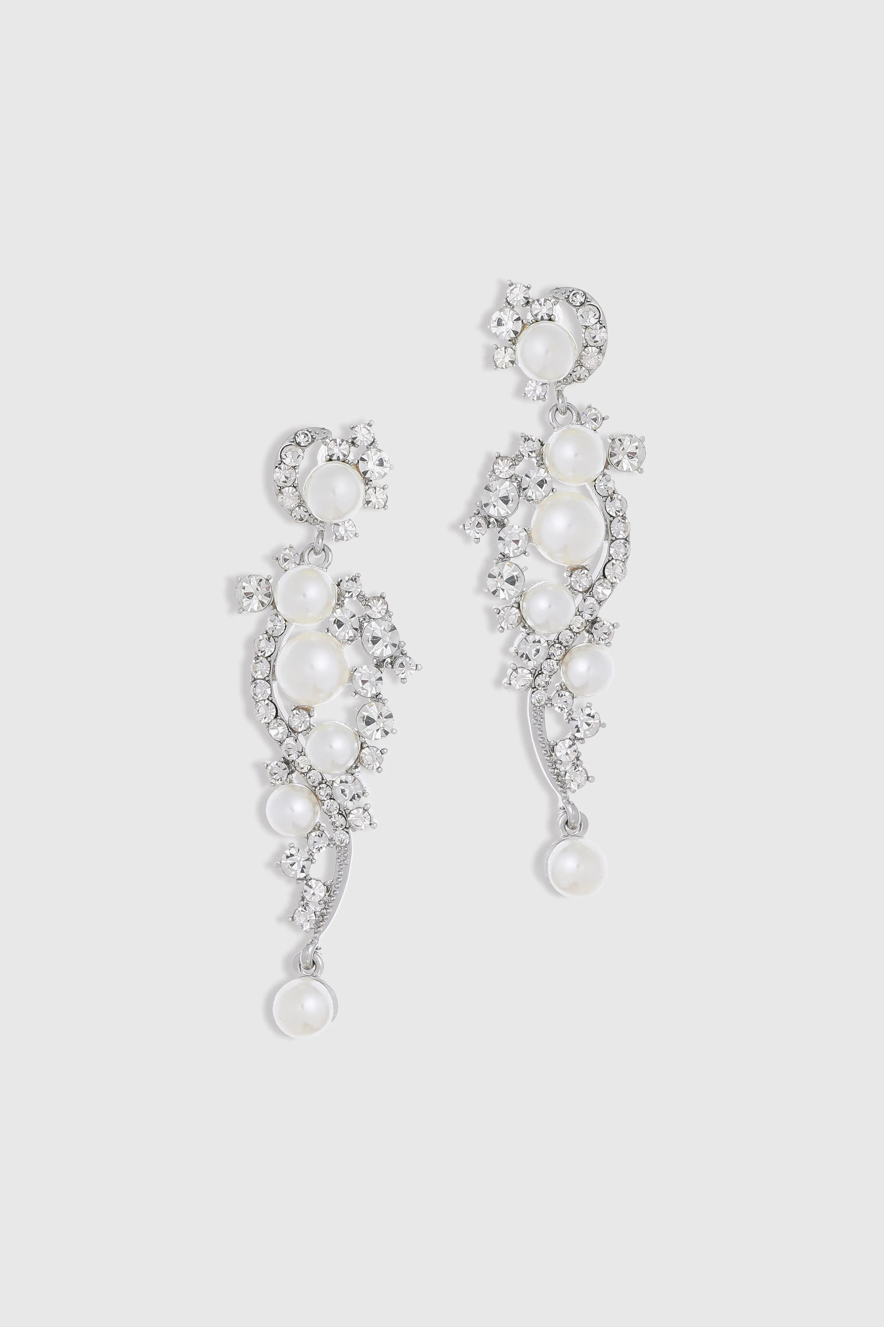 Art Deco Pearl Crystal Earrings