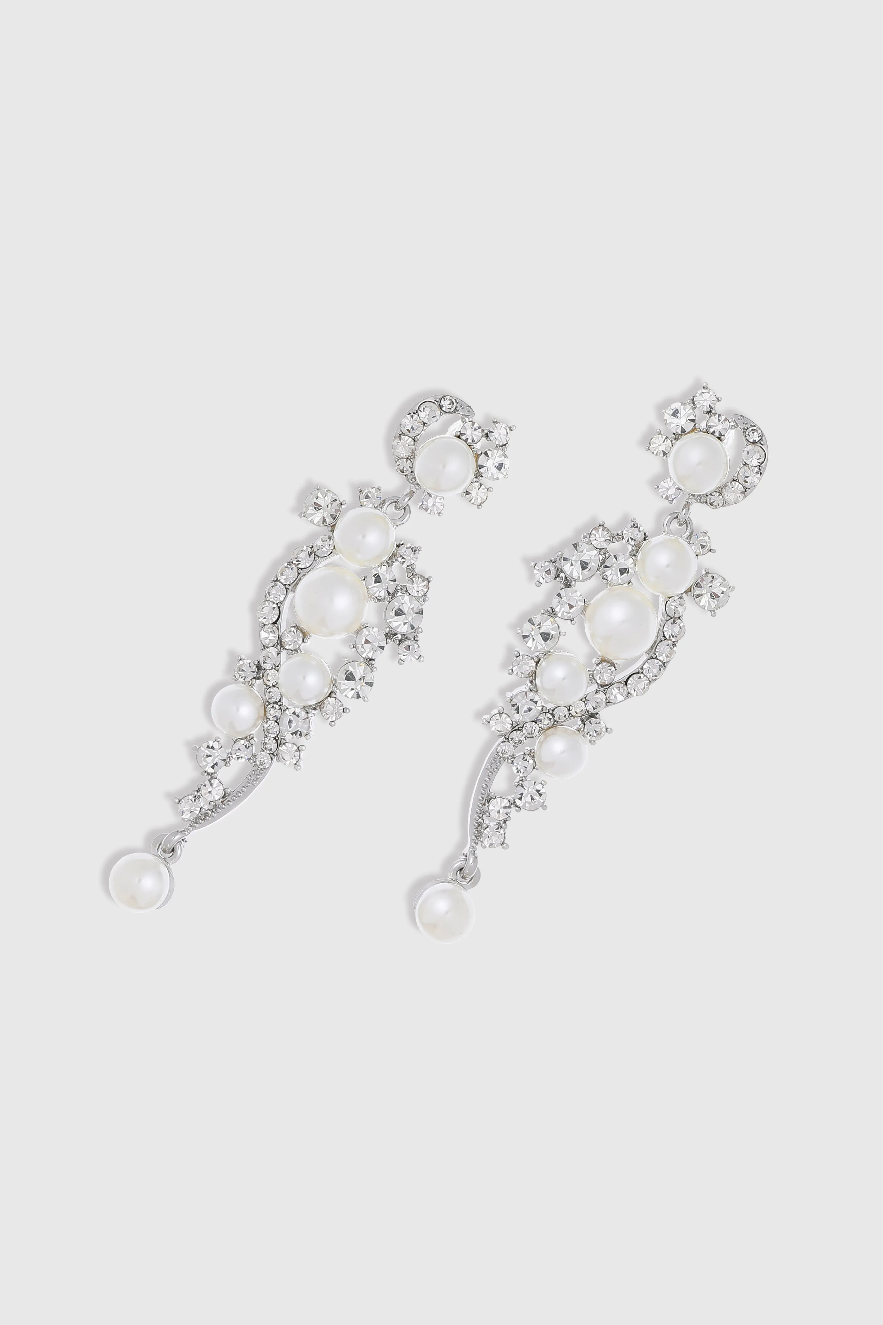 Art Deco Pearl Crystal Earrings