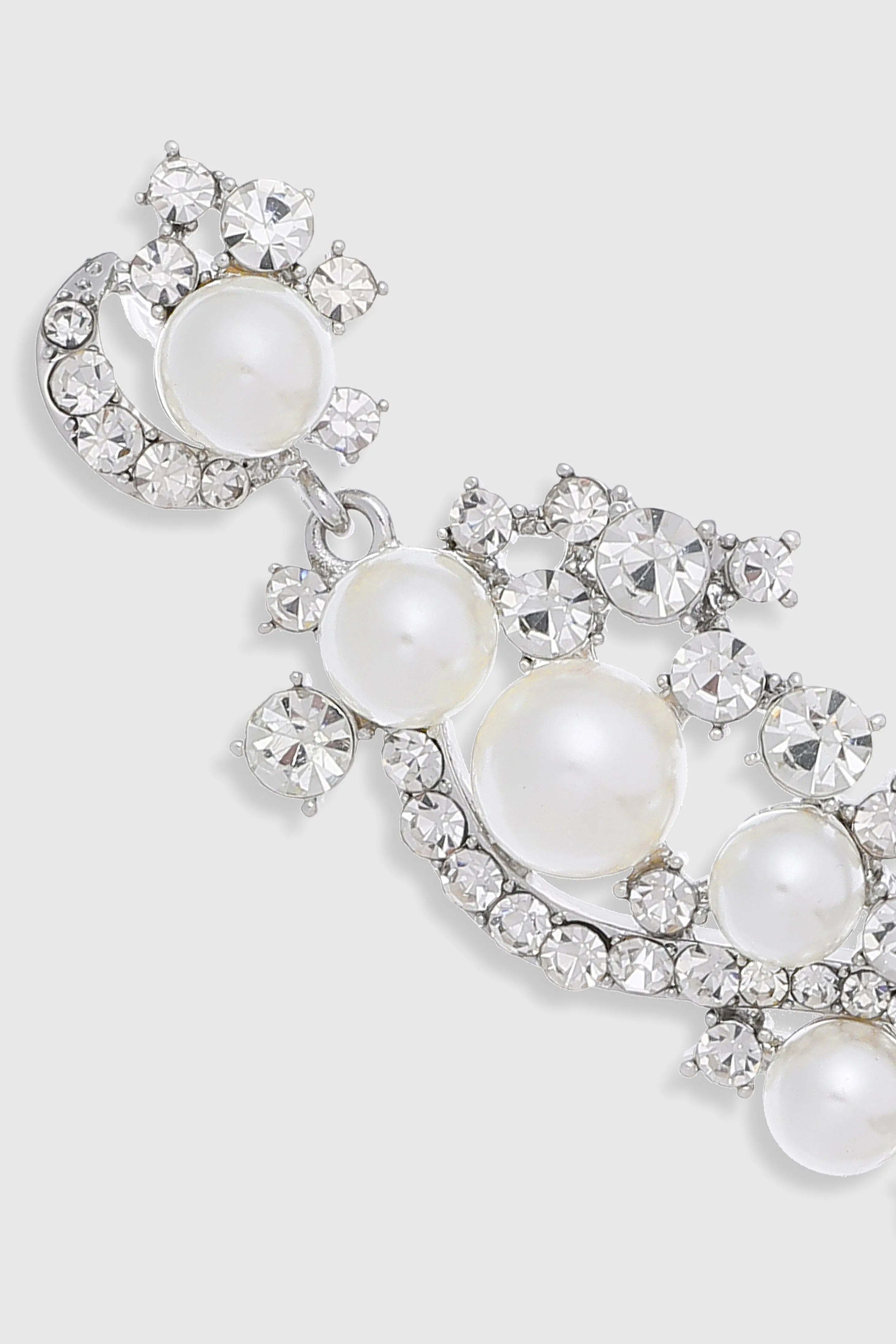 Art Deco Pearl Crystal Earrings