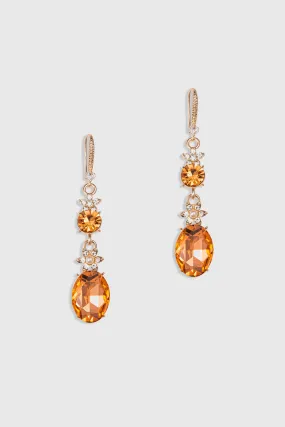 Art Deco Rhinestone Crystal Dangle Earrings