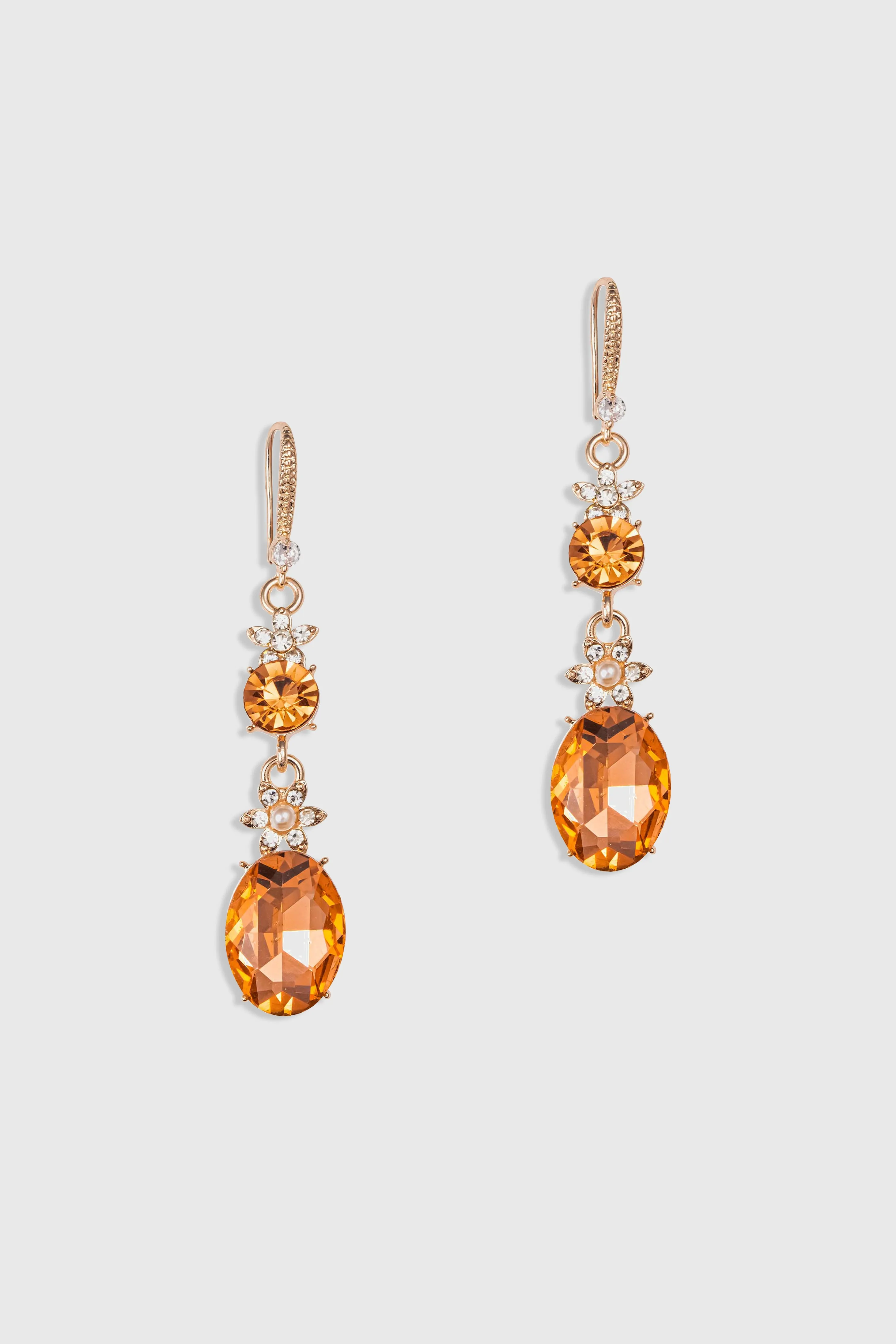 Art Deco Rhinestone Crystal Dangle Earrings
