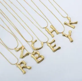 Bamboo Style Initial Necklace