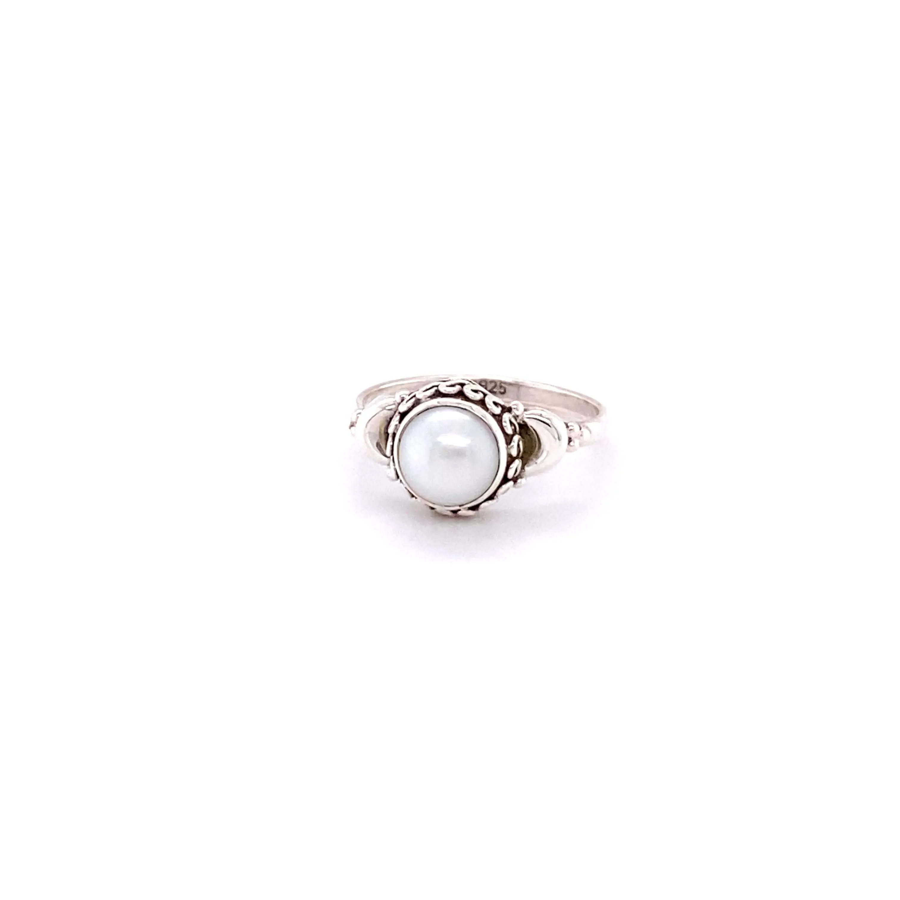 Beautiful Oval Gemstone Ring with Small Moons