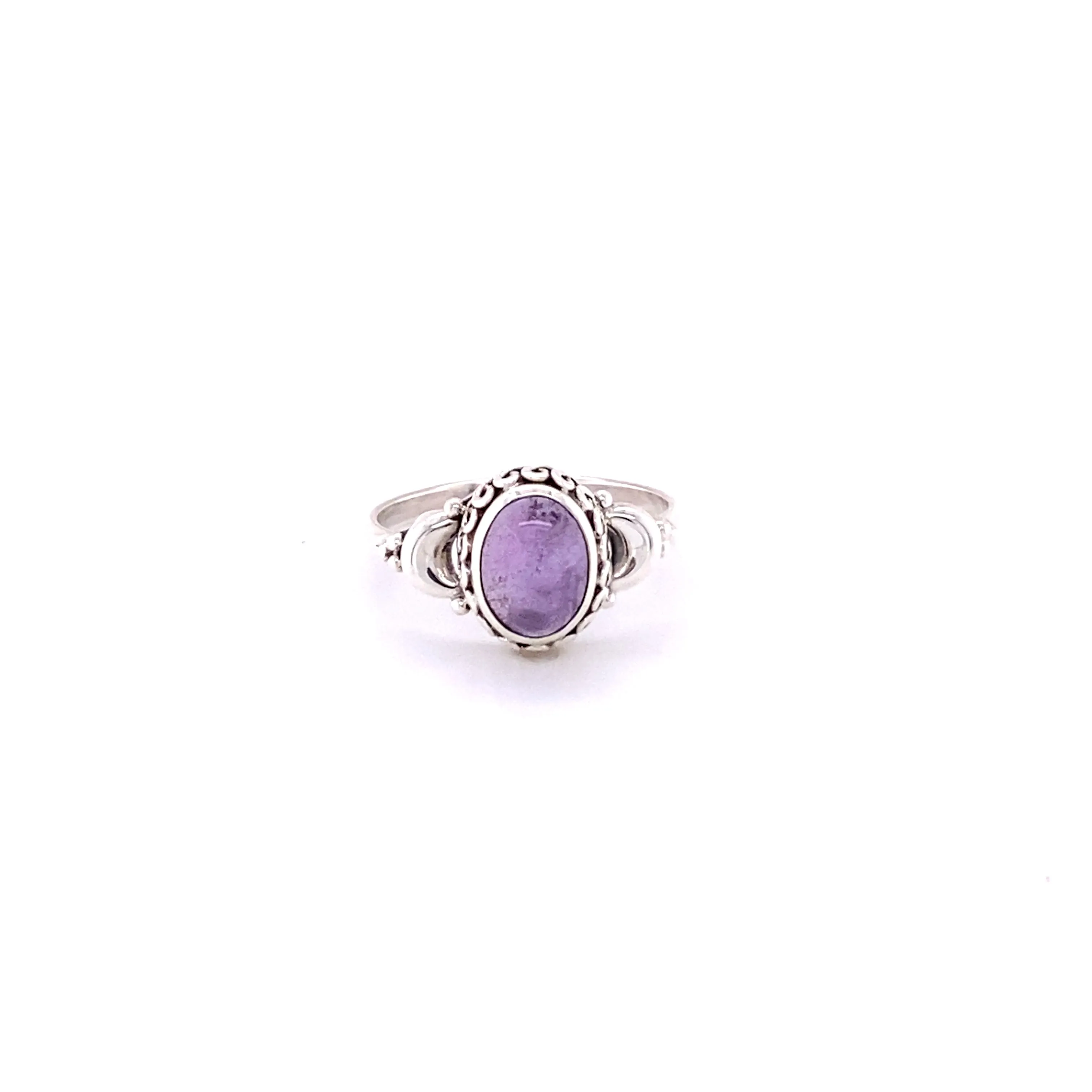 Beautiful Oval Gemstone Ring with Small Moons