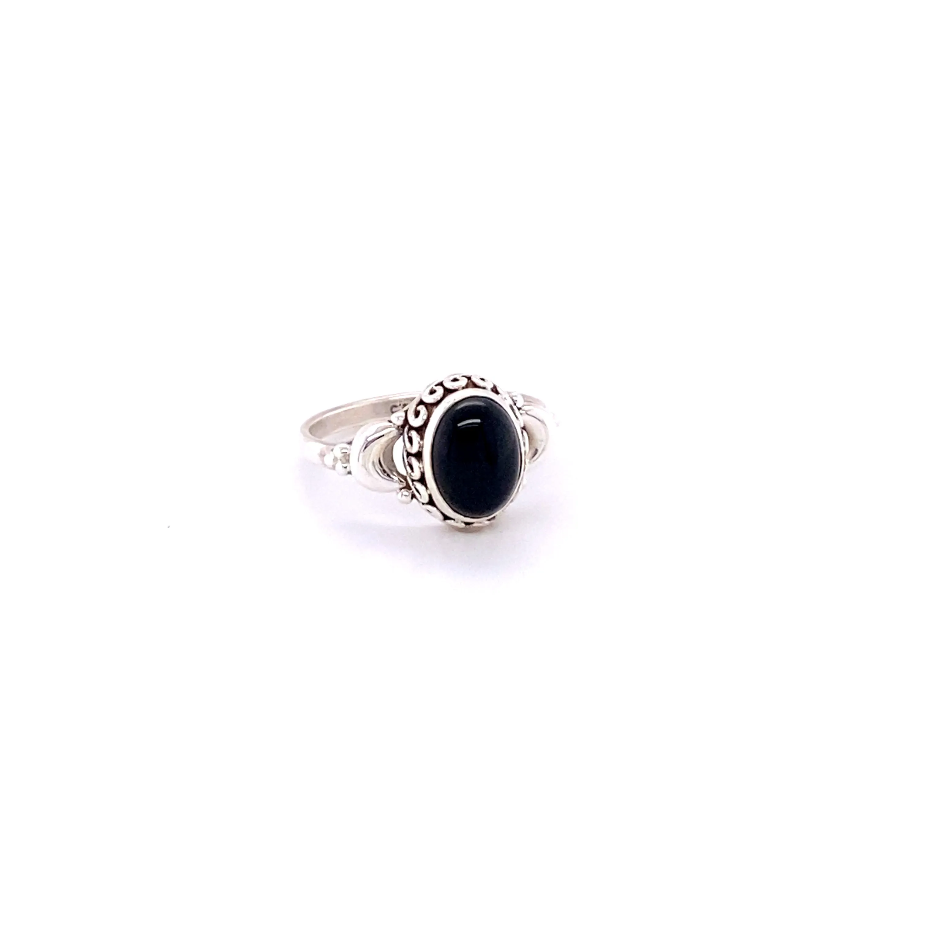 Beautiful Oval Gemstone Ring with Small Moons