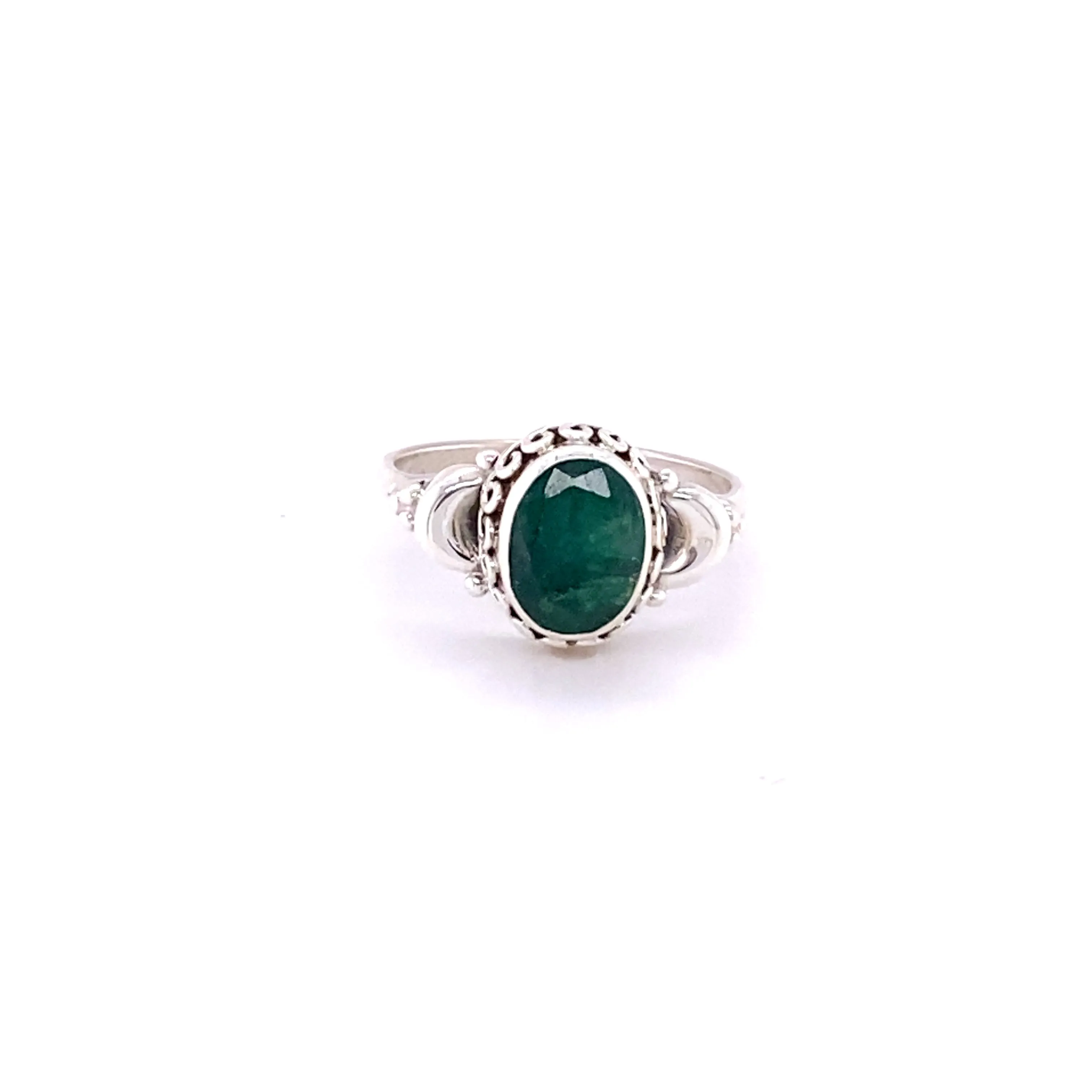 Beautiful Oval Gemstone Ring with Small Moons