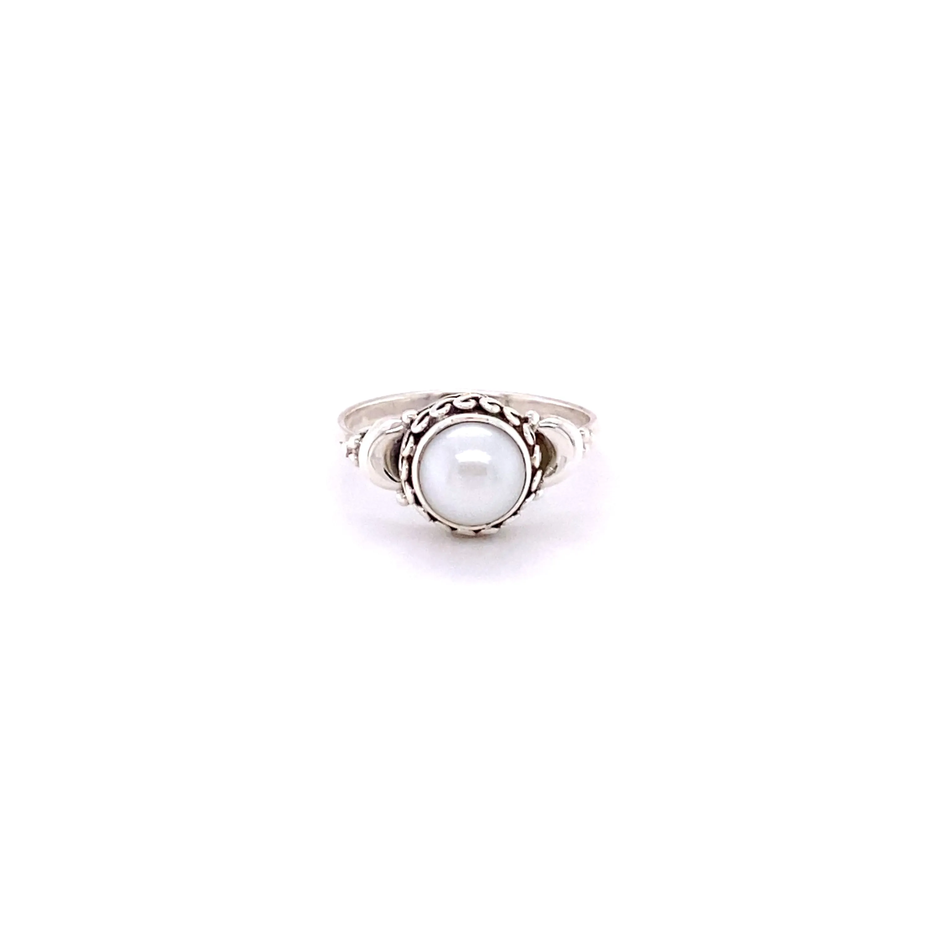 Beautiful Oval Gemstone Ring with Small Moons
