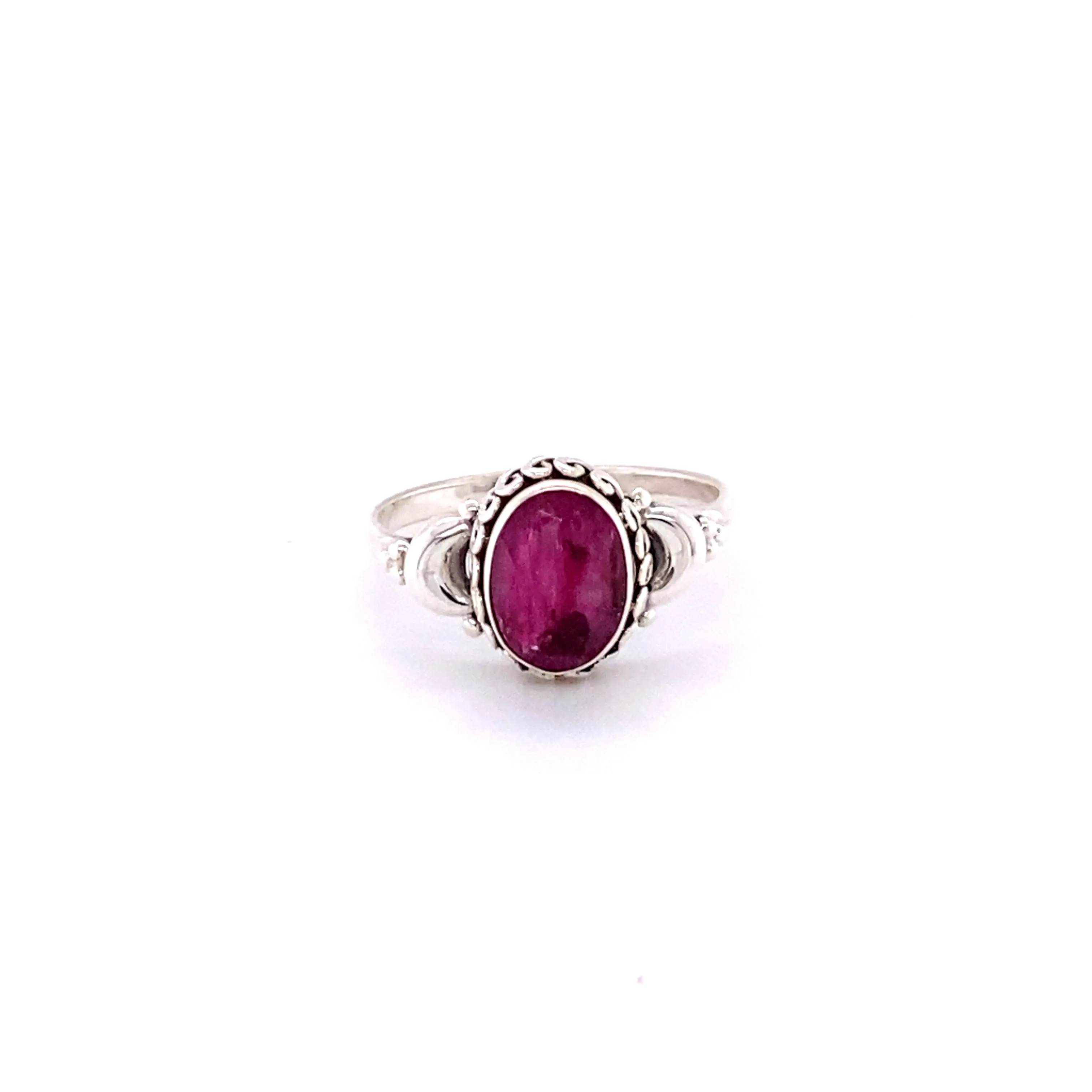 Beautiful Oval Gemstone Ring with Small Moons