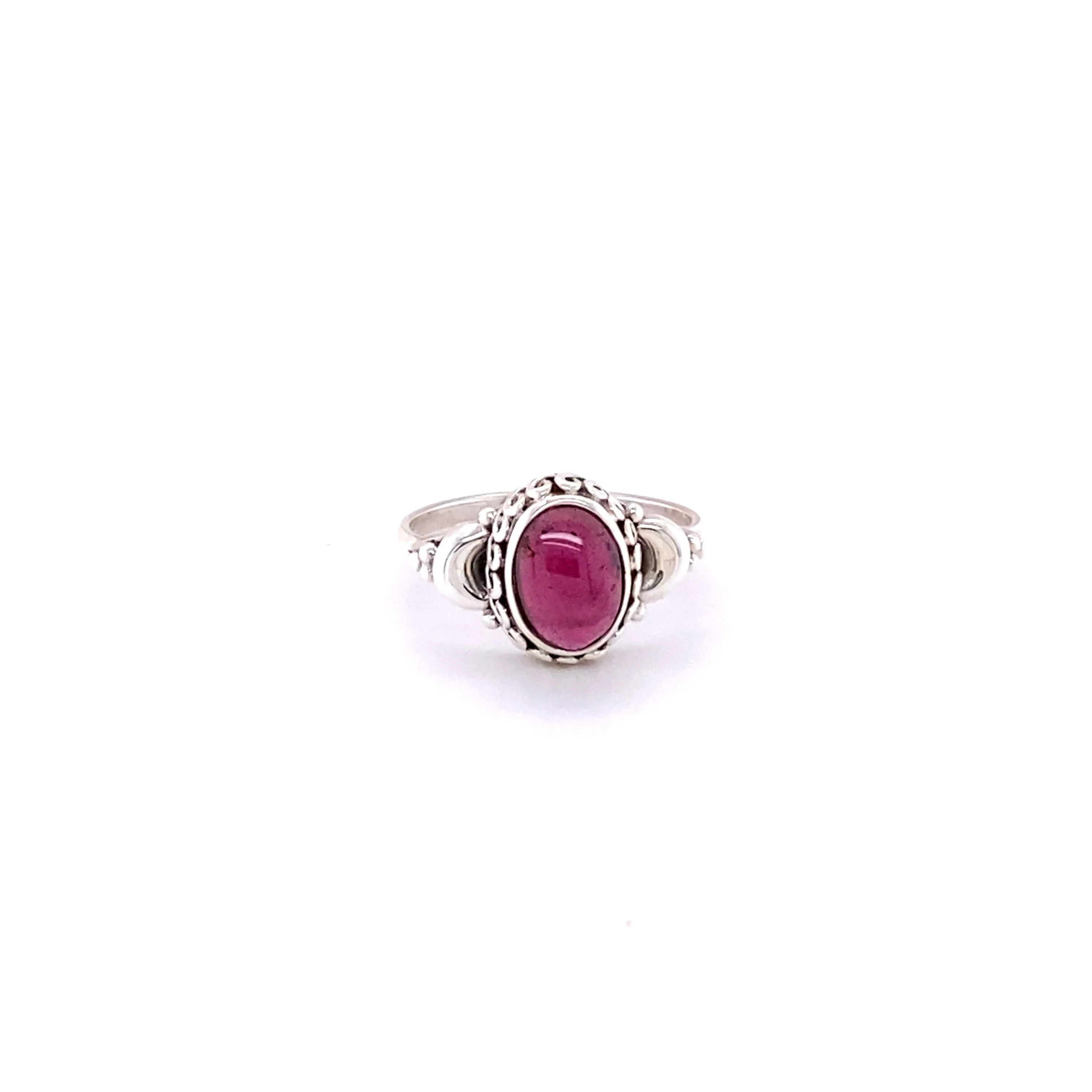 Beautiful Oval Gemstone Ring with Small Moons