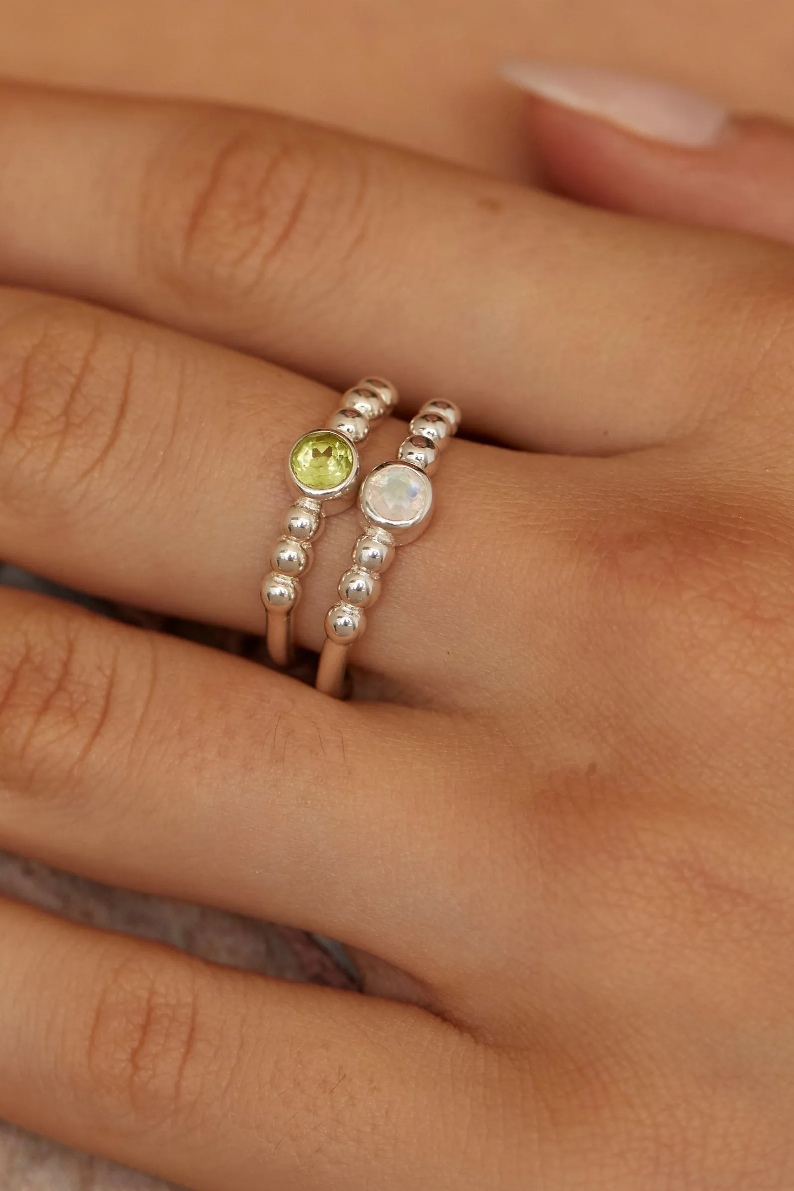 Bella Oyster Turquoise Silver Stacker