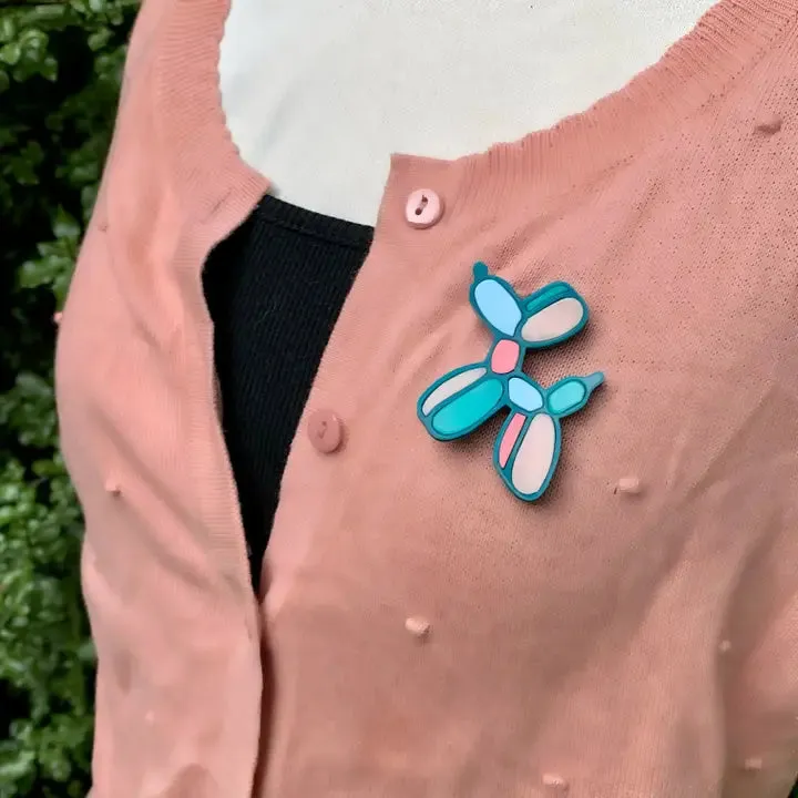 Birdie Bananas : Balloon Poodle Dog Brooch