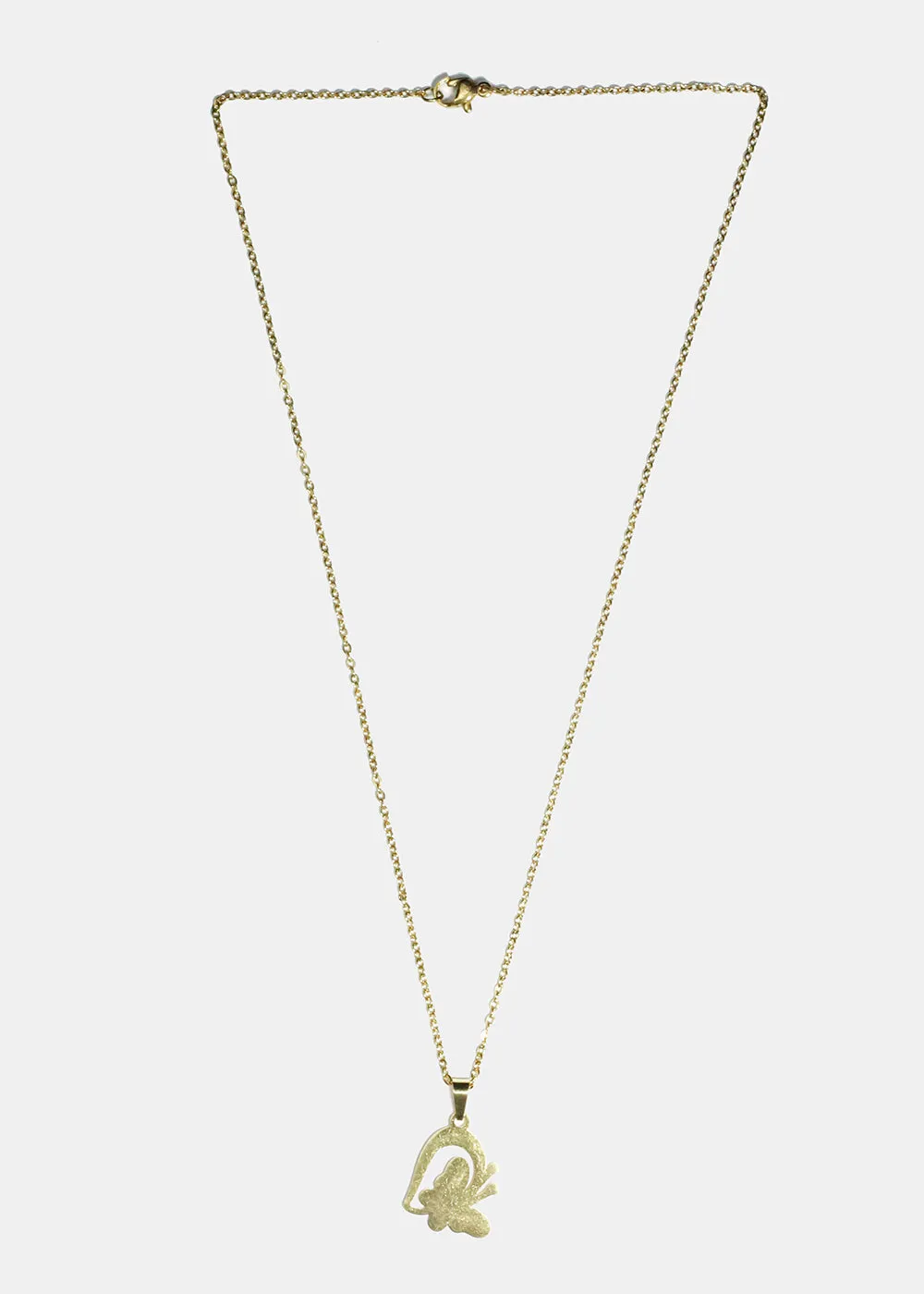 Butterfly & Half Heart Necklace