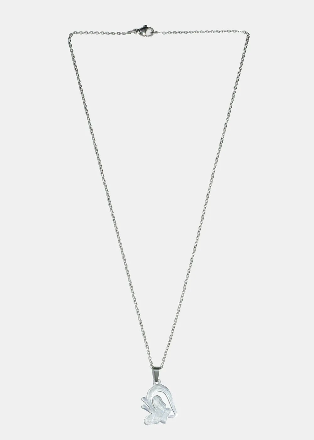 Butterfly & Half Heart Necklace