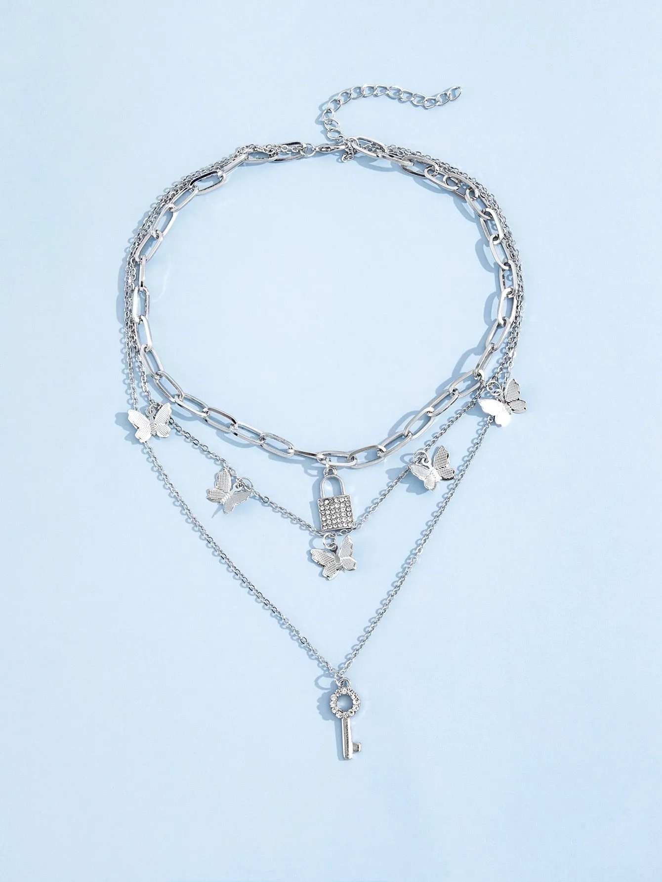 Butterfly Charm Layered Necklace