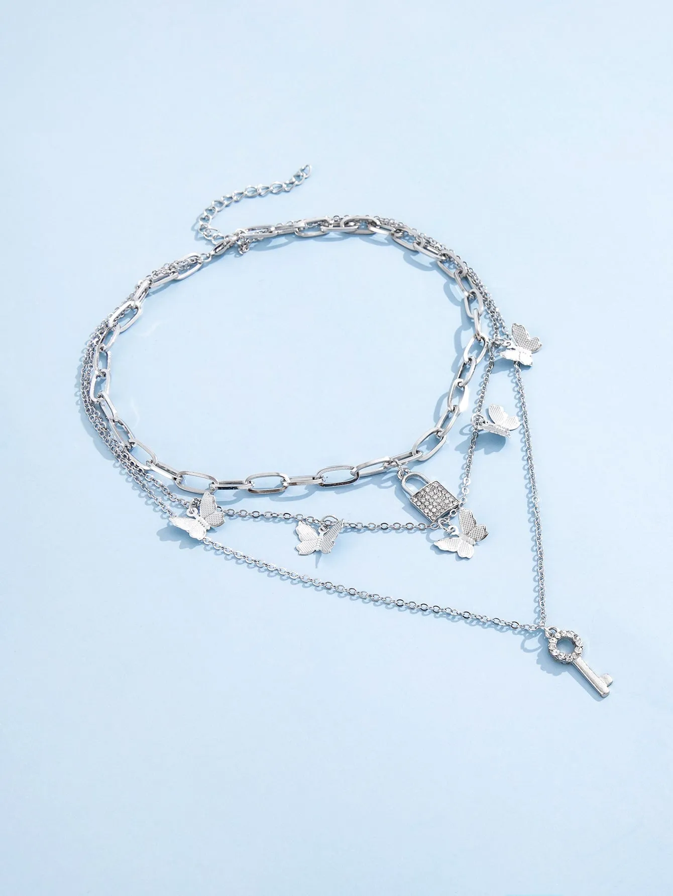 Butterfly Charm Layered Necklace