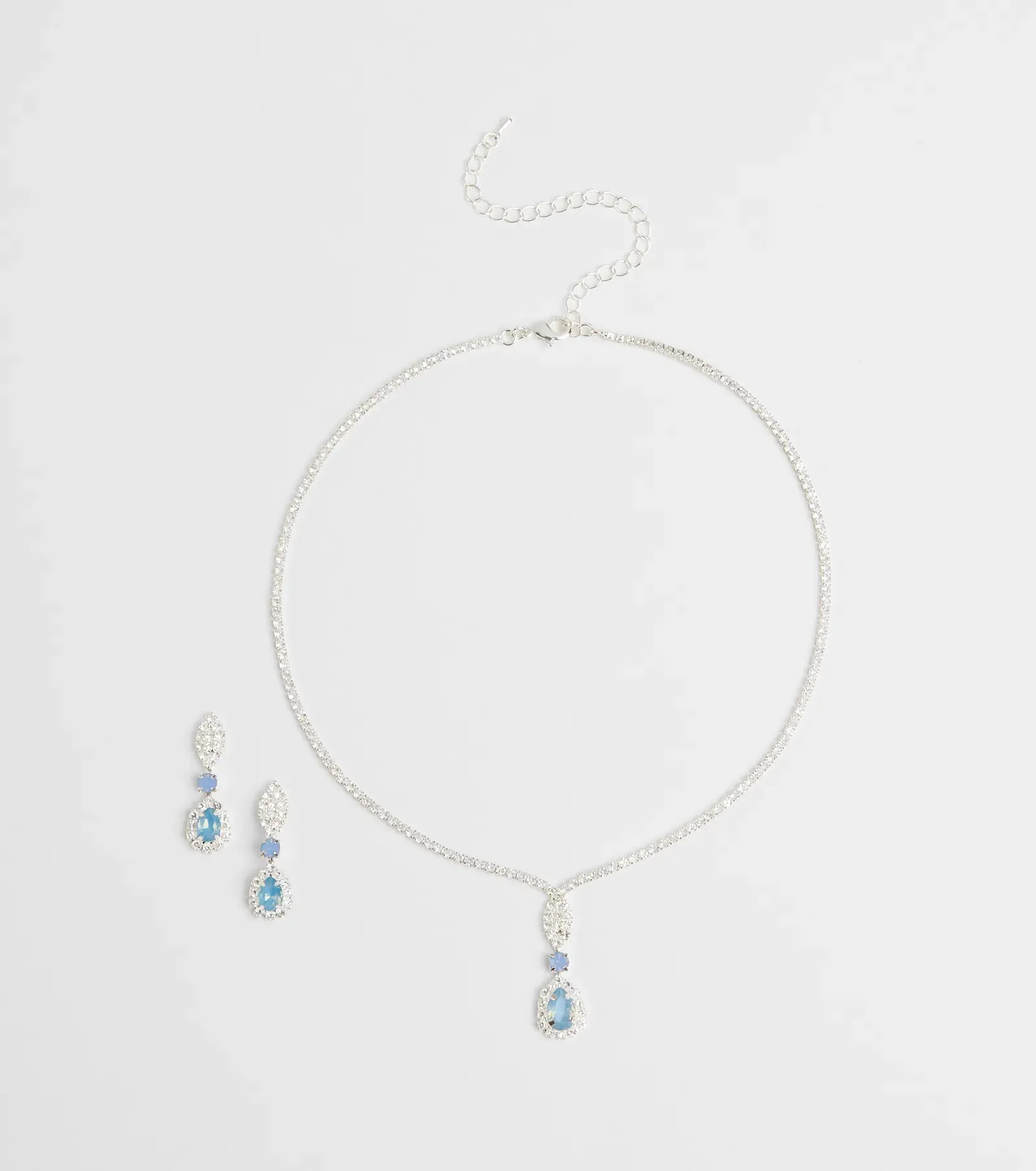 Call Me Princess Rhinestone Necklace And Earrings Set