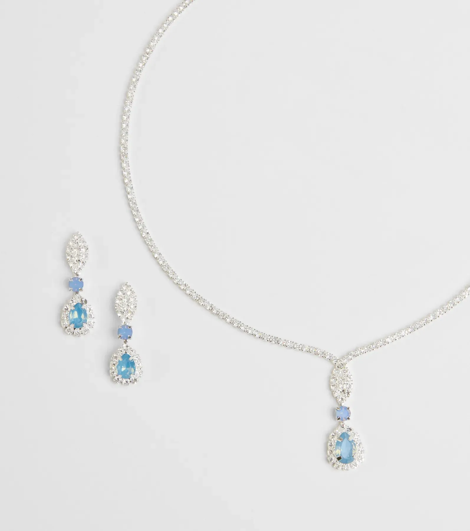 Call Me Princess Rhinestone Necklace And Earrings Set
