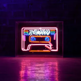 'cassette' Large Glass Neon Sign