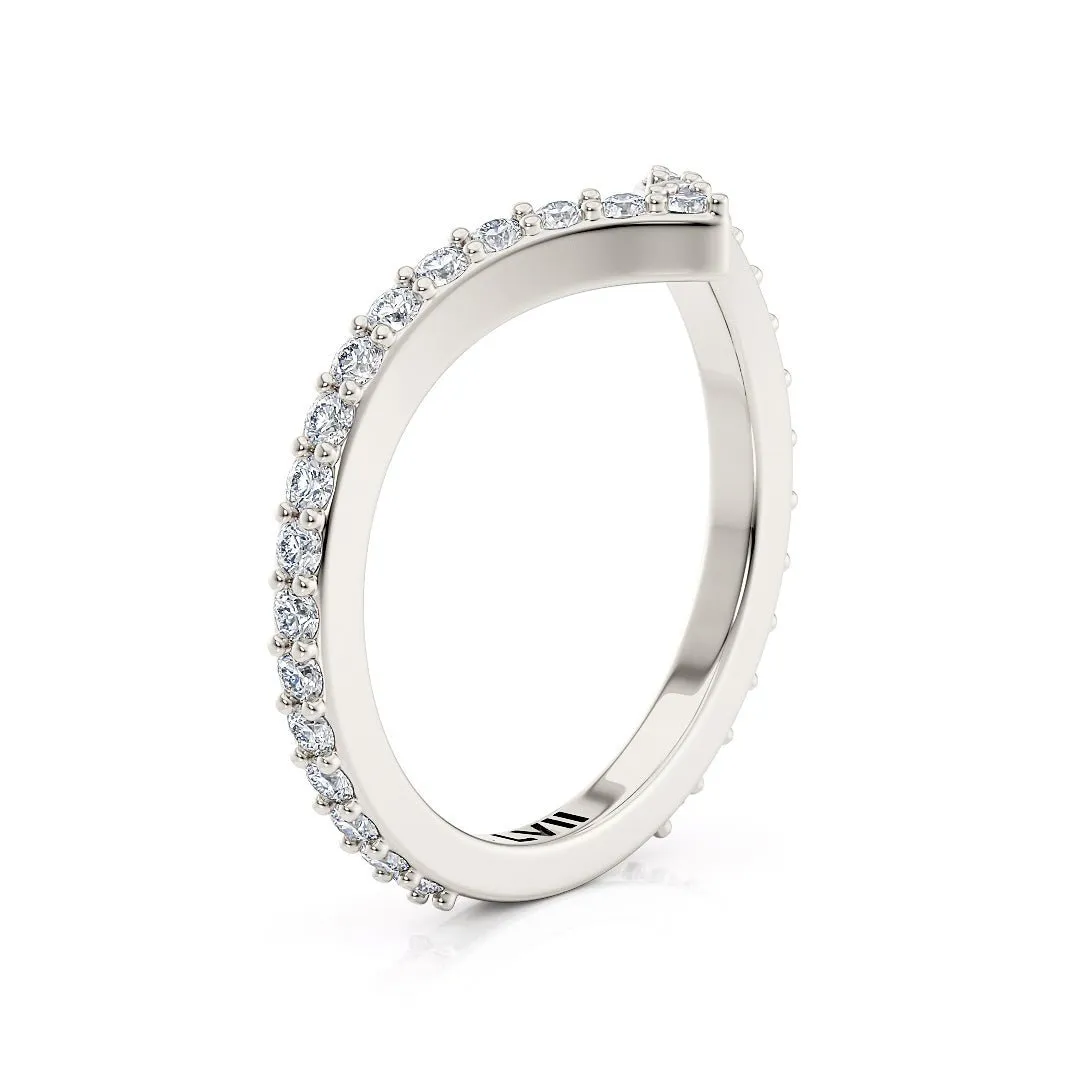 Chevron Style Wedding Bands with Lab-Grown Diamonds - The Melbourne Wedding Band