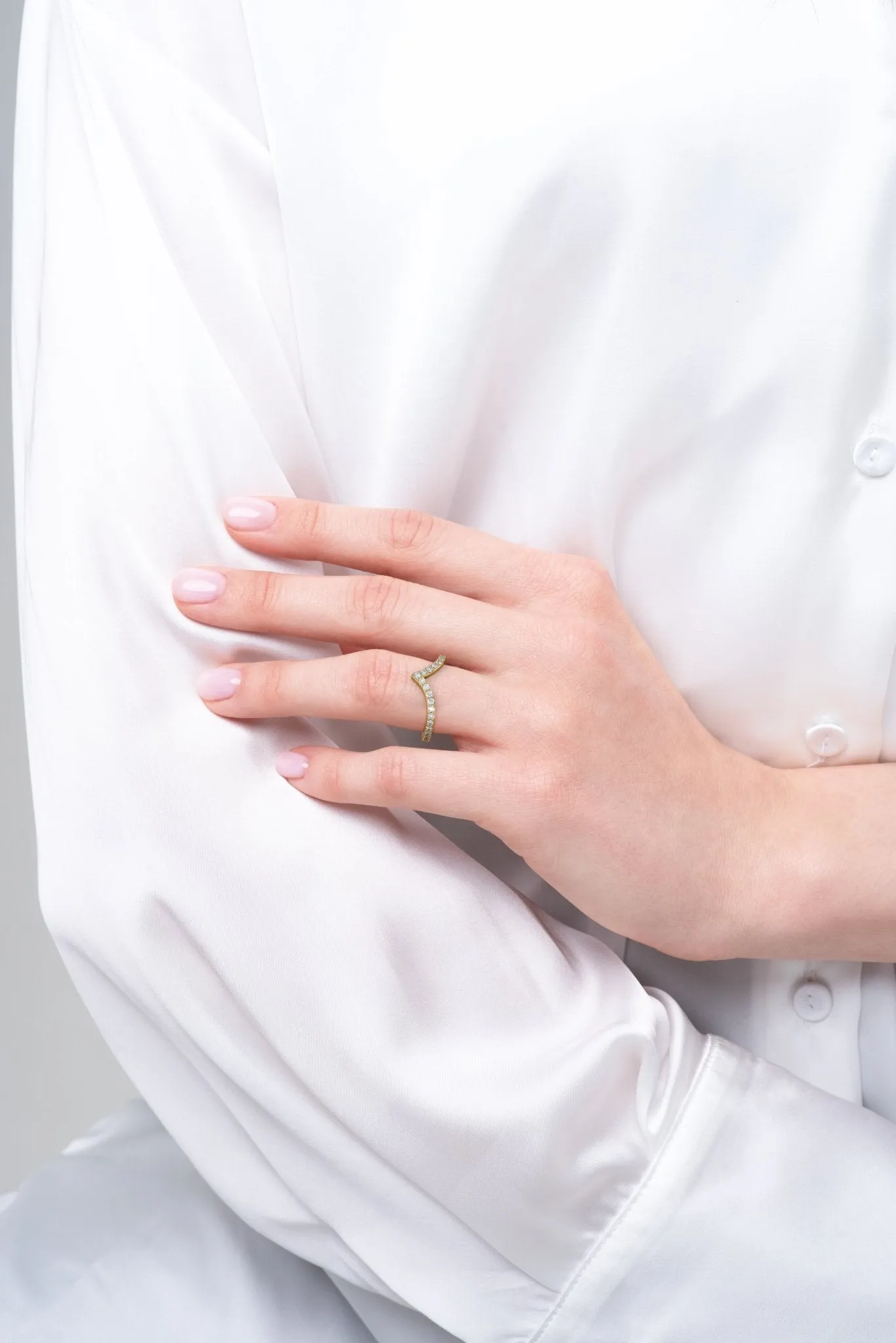 Chevron Style Wedding Bands with Lab-Grown Diamonds - The Melbourne Wedding Band