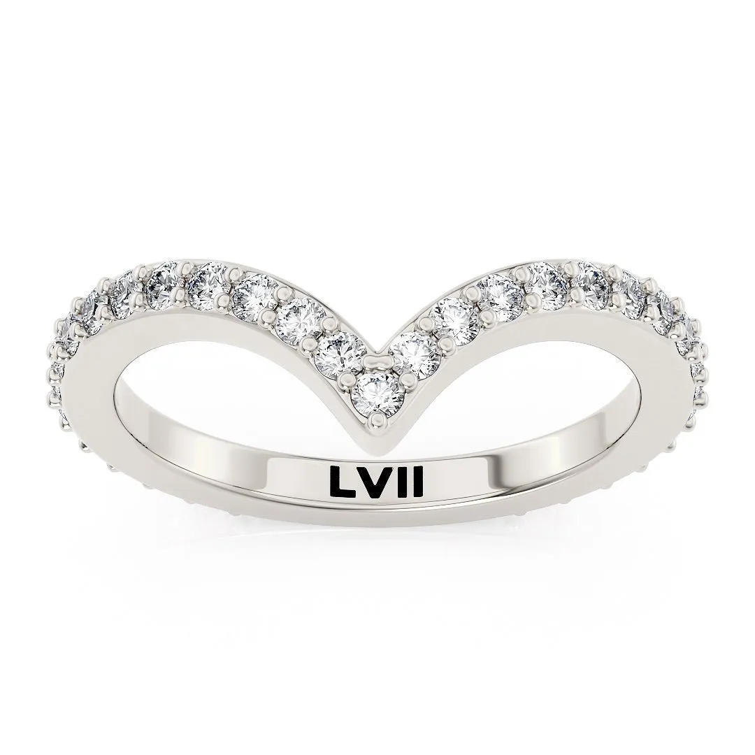 Chevron Style Wedding Bands with Lab-Grown Diamonds - The Melbourne Wedding Band