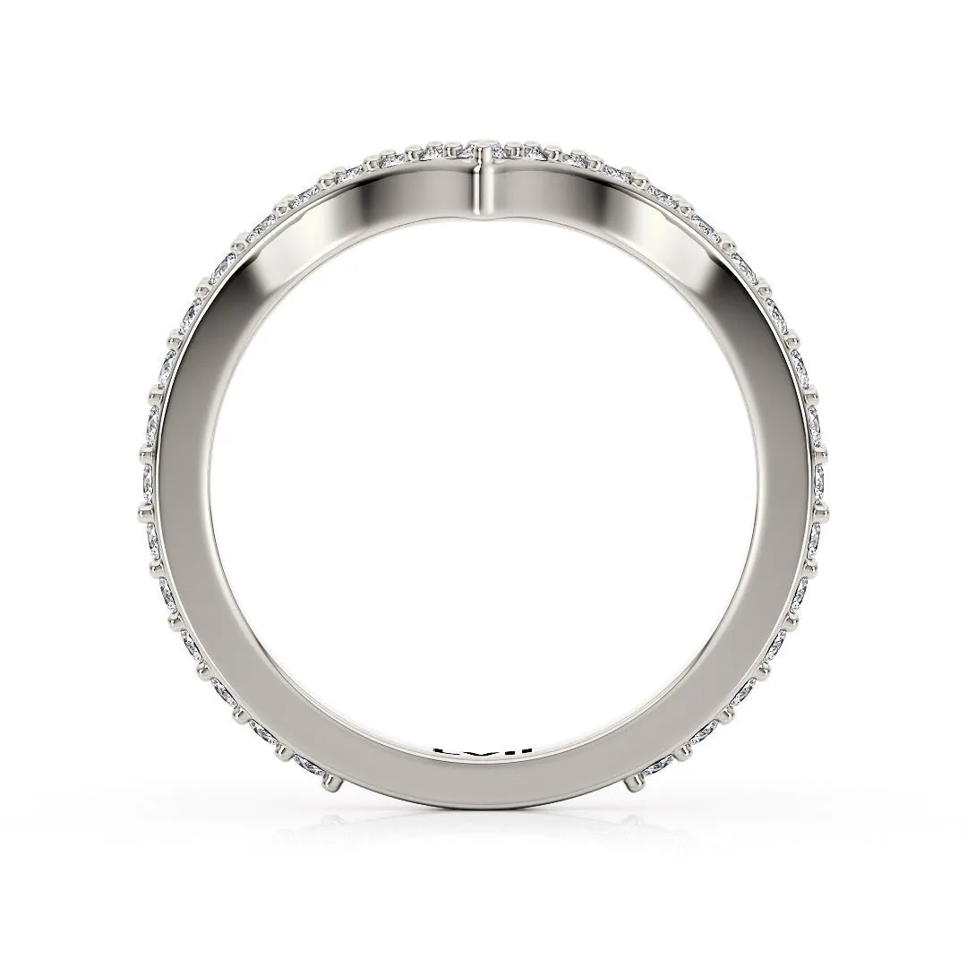 Chevron Style Wedding Bands with Lab-Grown Diamonds - The Melbourne Wedding Band