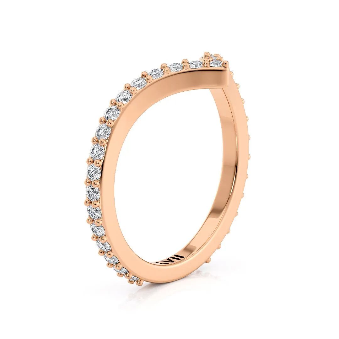 Chevron Style Wedding Bands with Lab-Grown Diamonds - The Melbourne Wedding Band