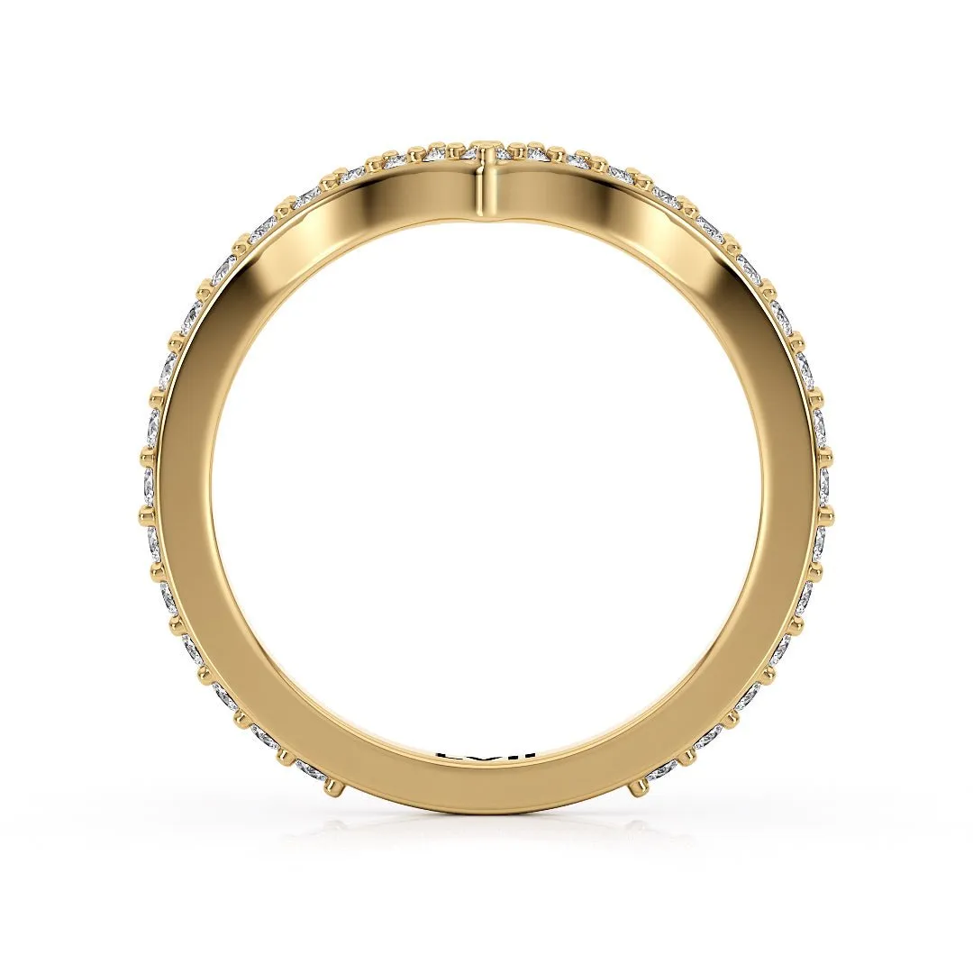 Chevron Style Wedding Bands with Lab-Grown Diamonds - The Melbourne Wedding Band