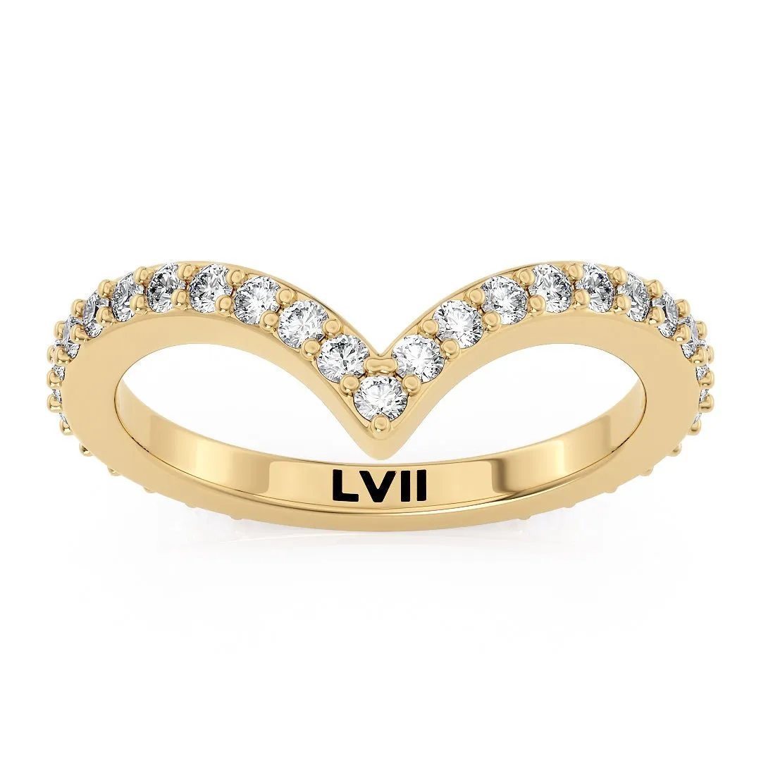 Chevron Style Wedding Bands with Lab-Grown Diamonds - The Melbourne Wedding Band