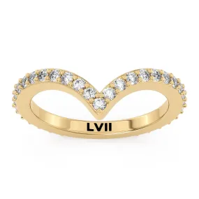 Chevron Style Wedding Bands with Lab-Grown Diamonds - The Melbourne Wedding Band