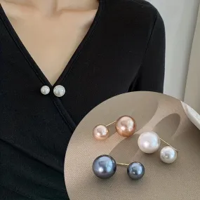 Chic Double Faux Pearl Brooch for Womens Summer Fashion