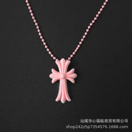 Chrome Heart Colored Resin Necklace