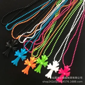 Chrome Heart Colored Resin Necklace