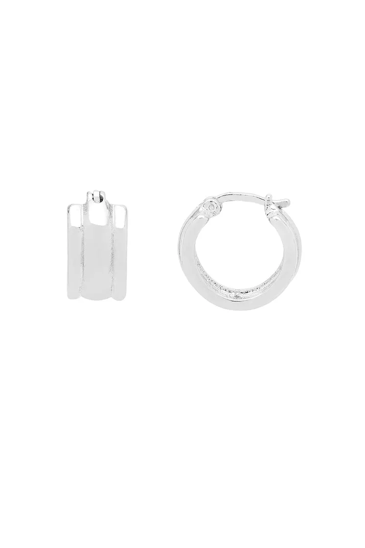 Chunky Silver Textured Hoops