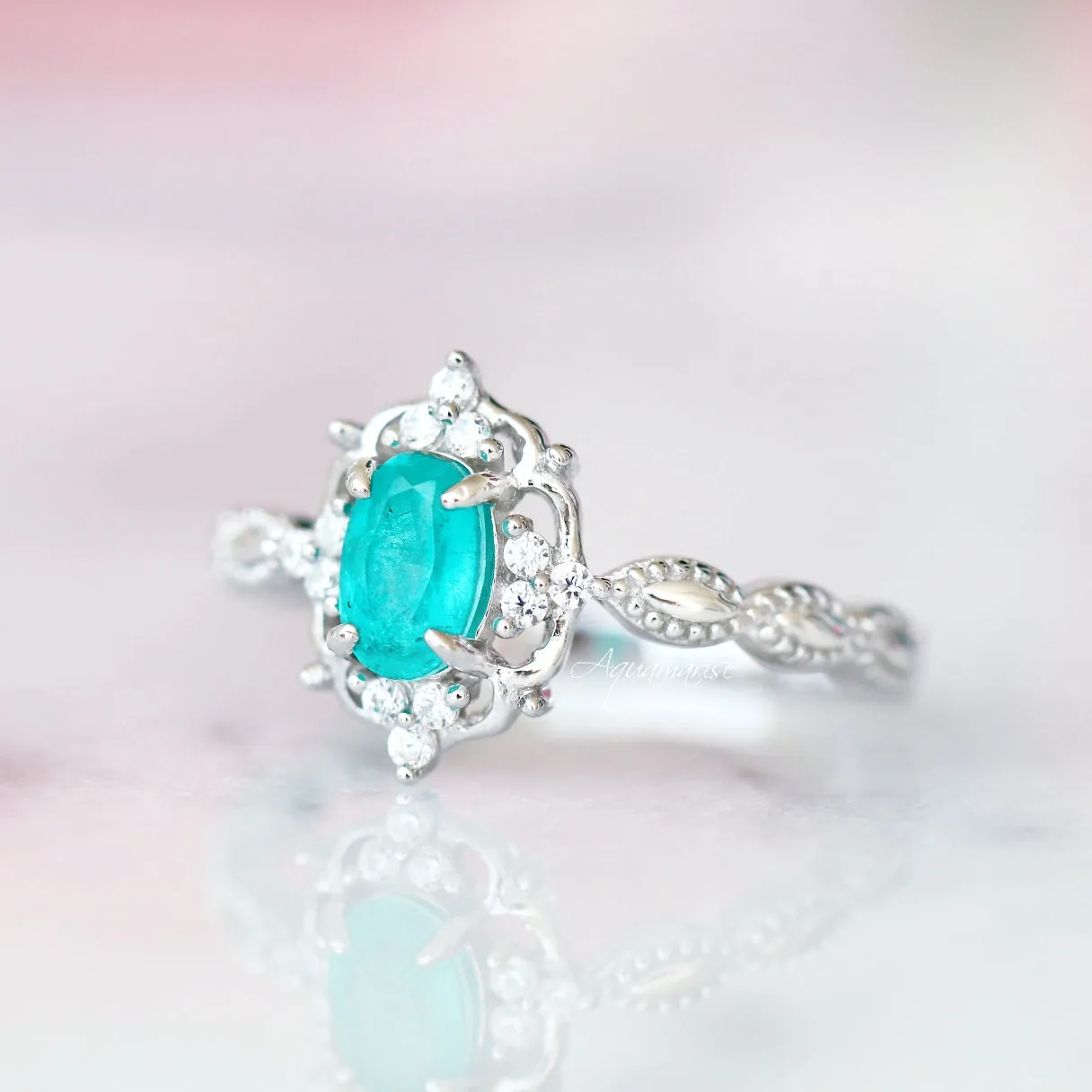Claire Paraiba Tourmaline Ring- Sterling Silver