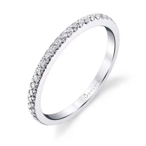 Classic Diamond Wedding Band 18k Gold White