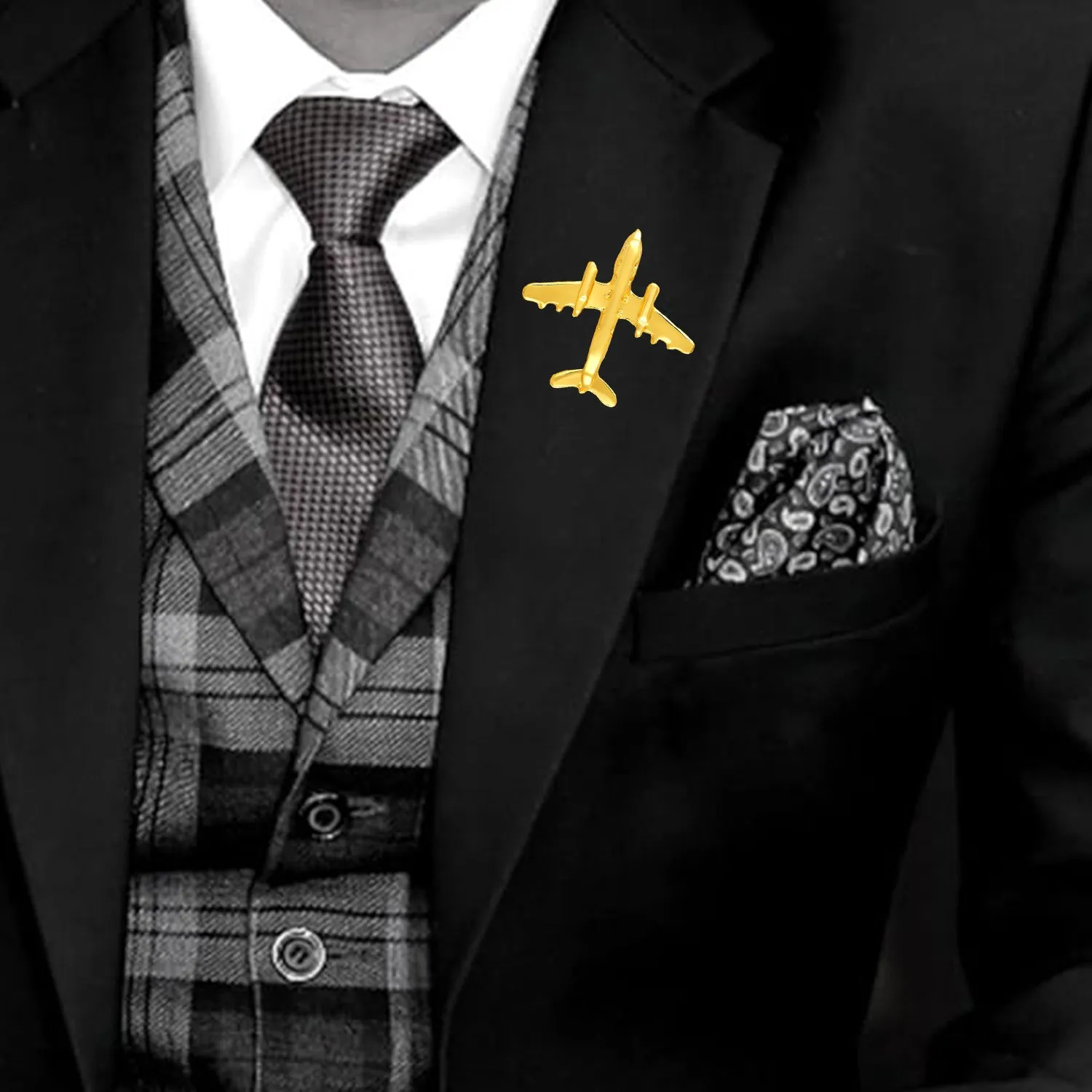 Combo of 2 Mini Aircraft Badge Coat Suit Pin