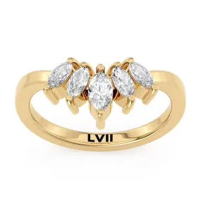 Contoured Marquise Lab-Grown Diamond Rings  - The Florence Wedding Band