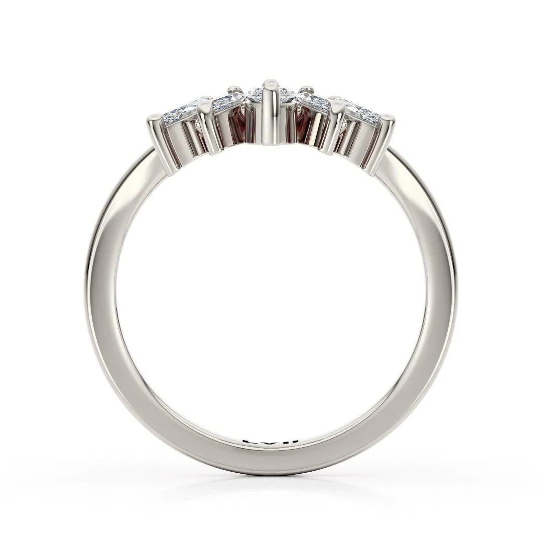 Contoured Marquise Lab-Grown Diamond Rings  - The Florence Wedding Band