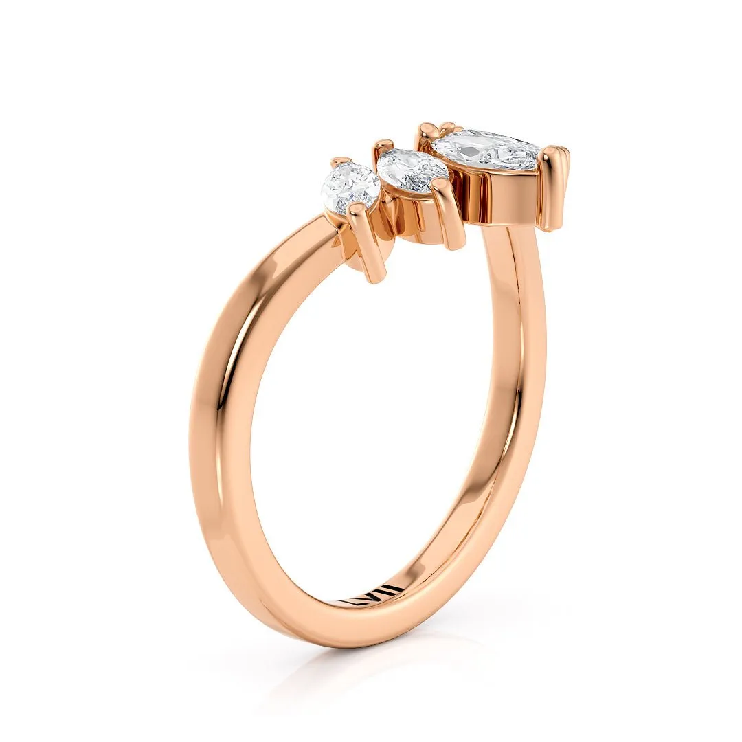 Contoured Marquise Lab-Grown Diamond Rings  - The Florence Wedding Band